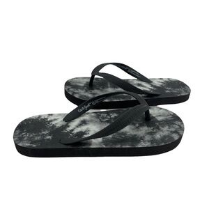 Cat & Jack Black Tie Dye Thong Flip Flop Sandals Size Small Kid's